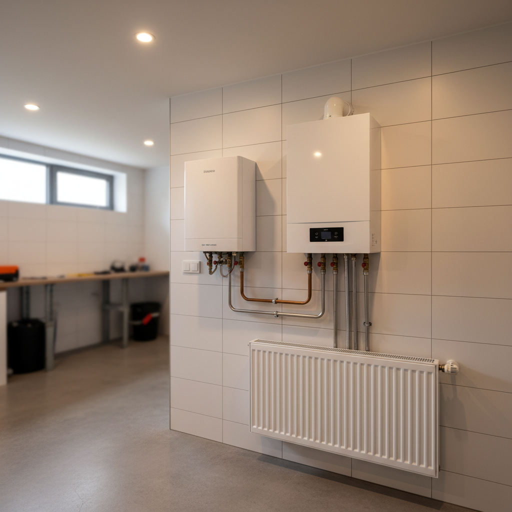 Moderne Heizungsanlage mit Gas-Brennwertgeräten